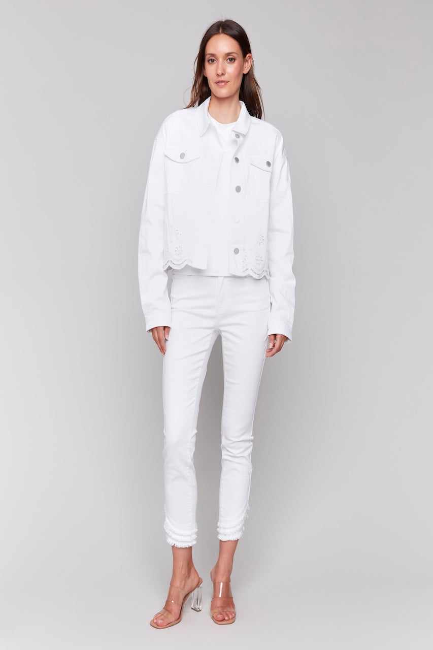 Charlie B. Scalloped Eyelet Jacket | C6362-618A