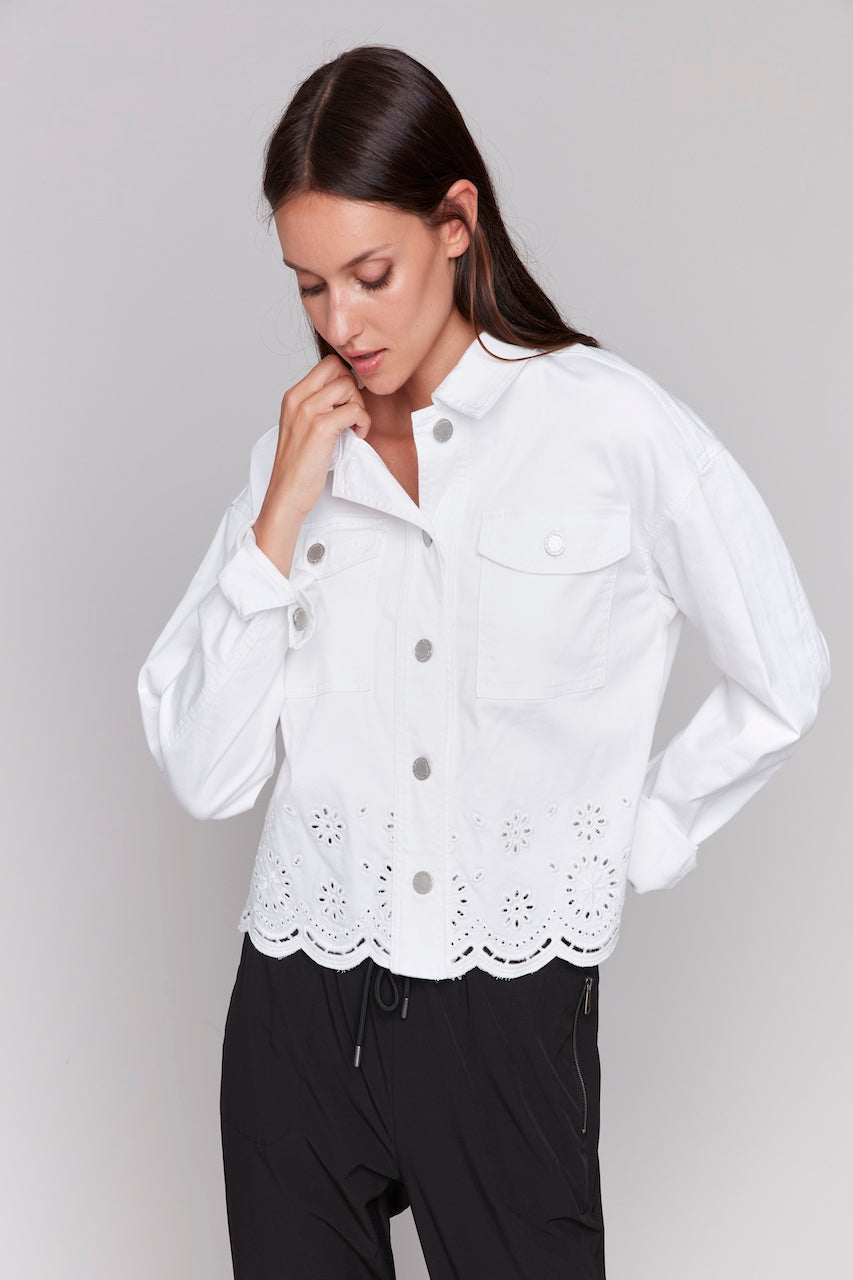 Charlie B. Scalloped Eyelet Jacket | C6362-618A