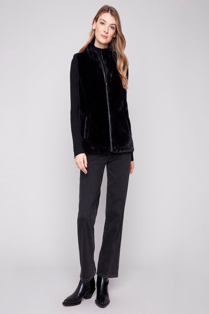 La veste fausse fourrure réversible Charlie B. | C6374P-666A