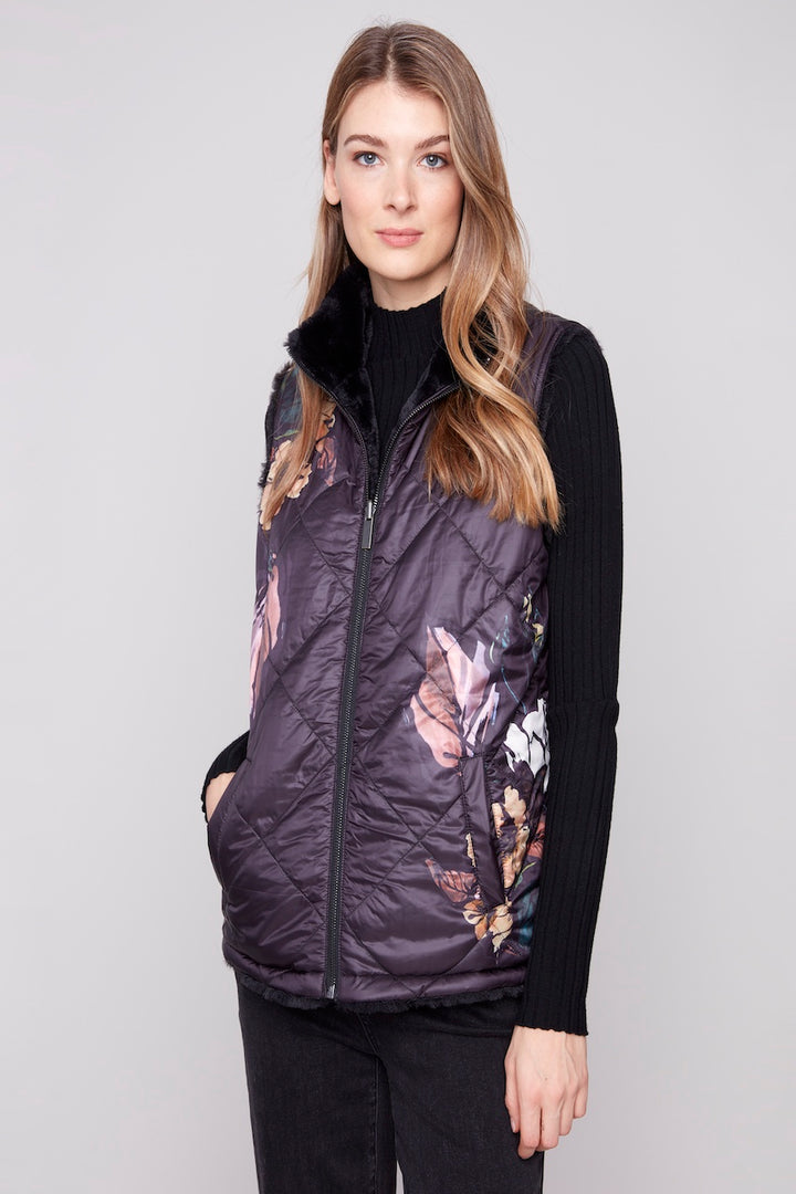 La veste fausse fourrure réversible Charlie B. | C6374P-666A