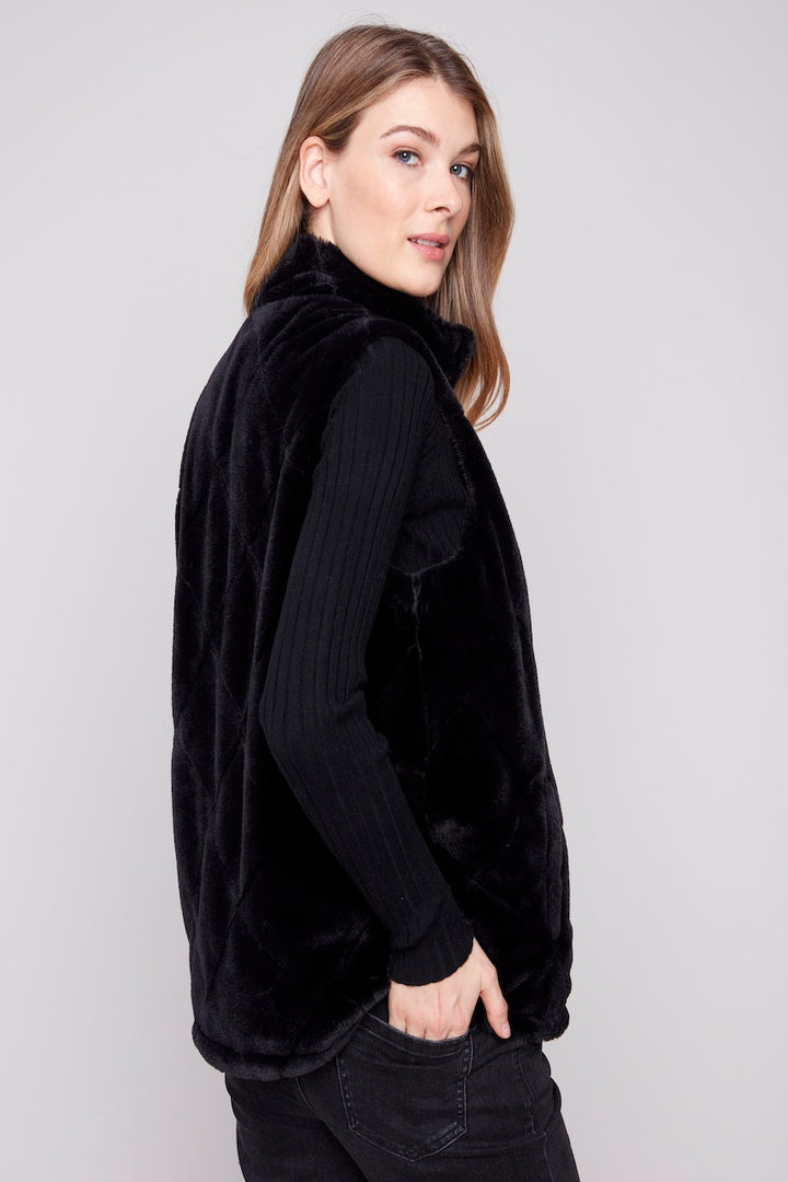 La veste fausse fourrure réversible Charlie B. | C6374P-666A
