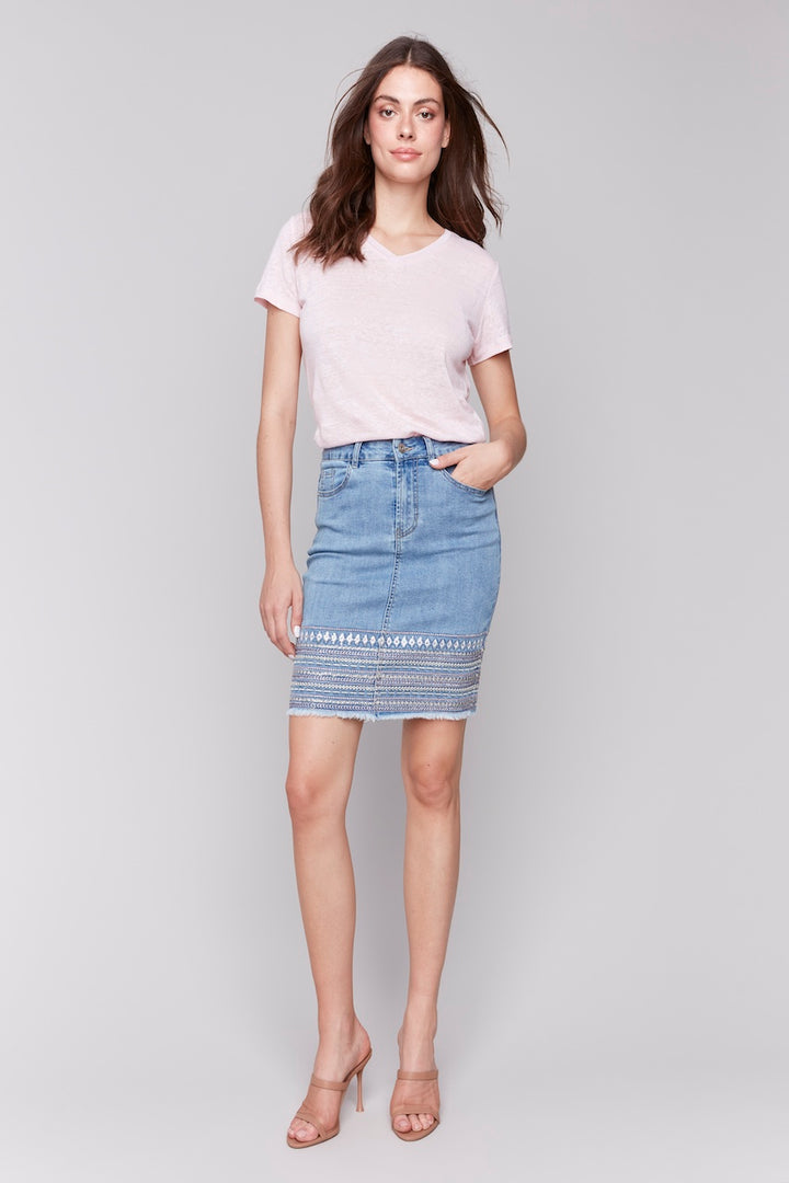 The Charlie B. Embroidered Hem Skirt | C7082-431A