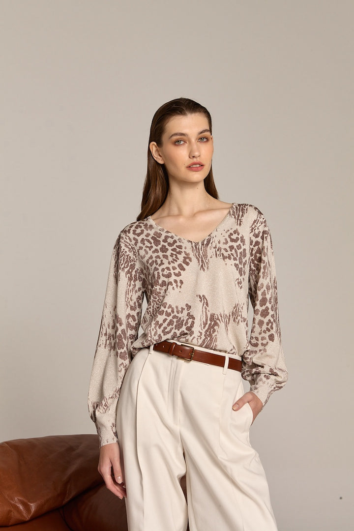 Le chandail imprimé animal Marina V. | FW25-117