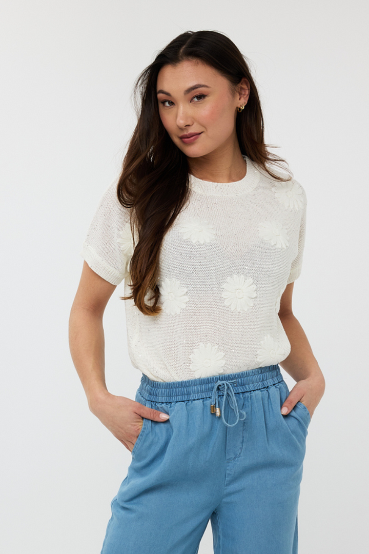 Le chandail appliqué floral Esqualo | HS.2502226