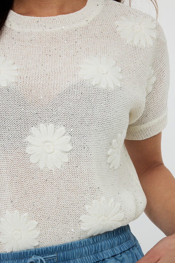 Le chandail appliqué floral Esqualo | HS.2502226
