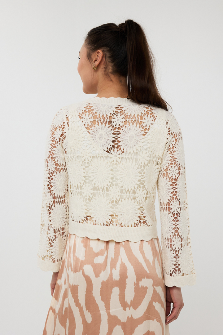 Le cardigan crochet fleuri Esqualo | HS2518204