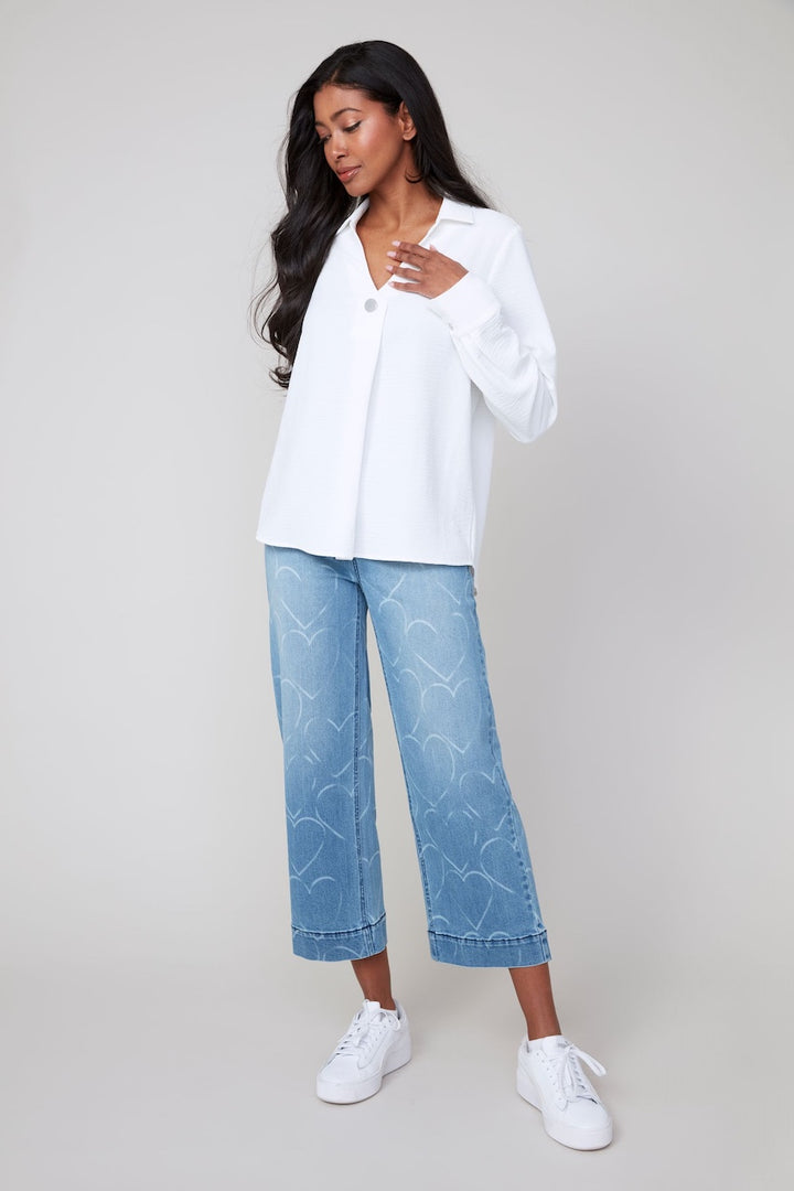 Le jean motif de coeur Renuar | R11018D-E3070