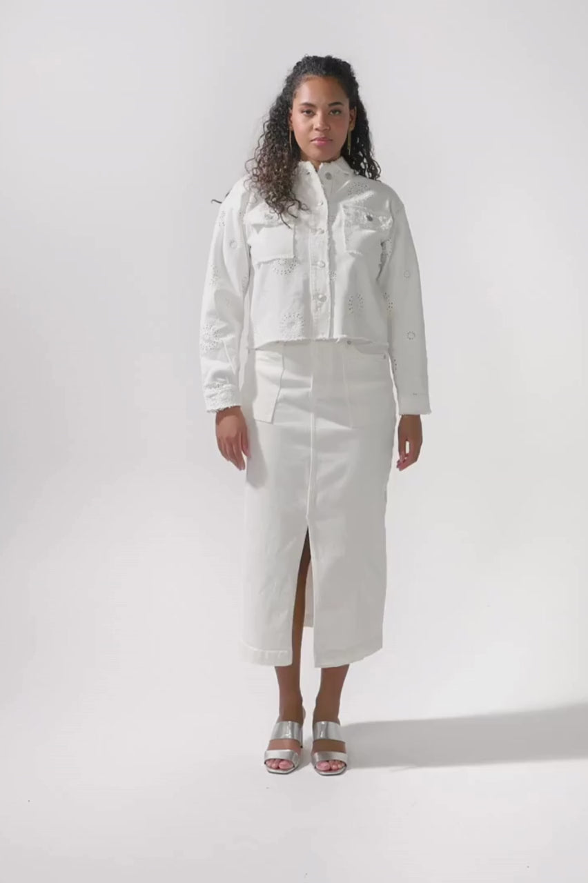 Veste brodée blanche Esqualo | HS2512208