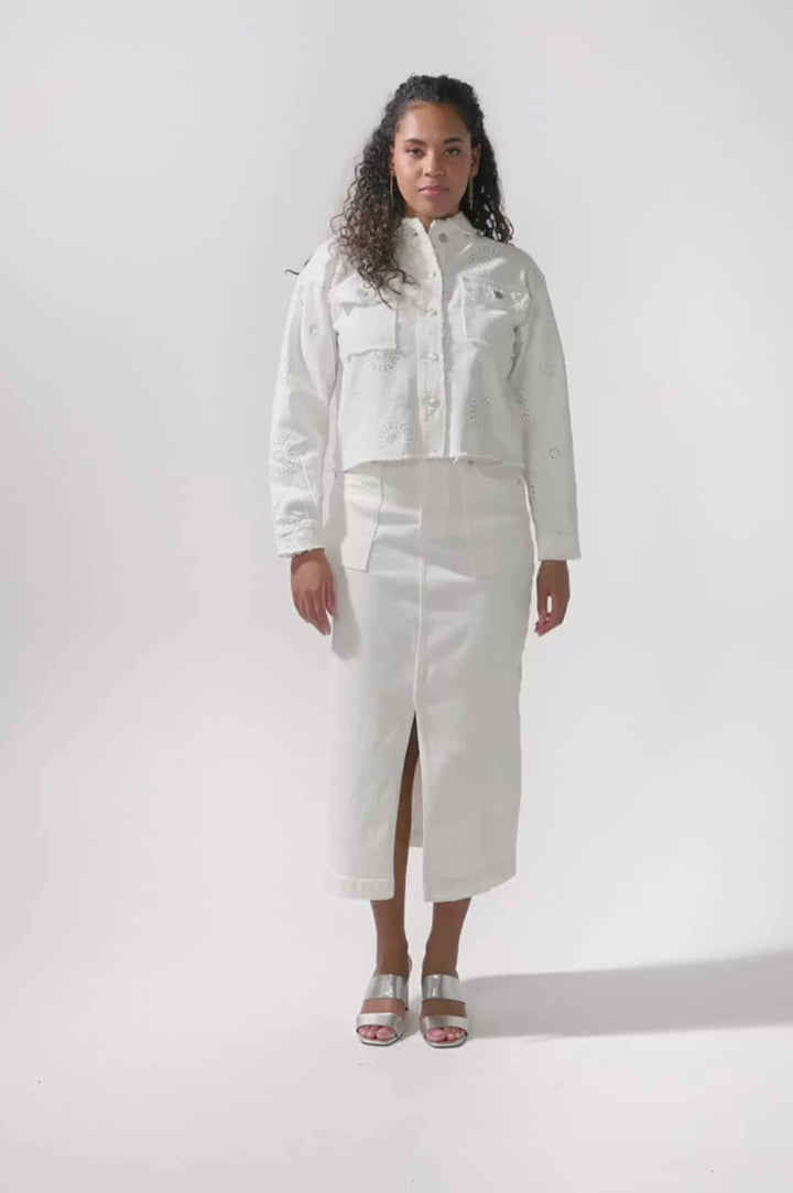 Veste brodée blanche Esqualo | HS2512208